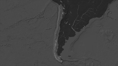 Şili, gölleri ve nehirleri olan çift seviyeli bir yükseklik haritasında vurgulandı