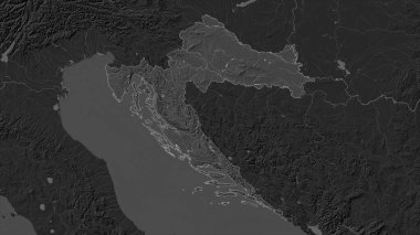 Hırvatistan, göller ve nehirlerle birlikte çift seviyeli bir yükseklik haritasına vurgulandı