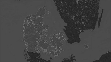 Danimarka, gölleri ve nehirleri olan çift seviyeli bir yükseklik haritasında vurgulandı