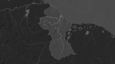Guyana, gölleri ve nehirleri olan çift seviyeli bir yükseklik haritasında vurgulandı
