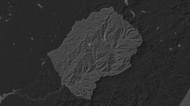Lesotho gölleri ve nehirleri olan çift seviyeli bir yükseklik haritasında vurgulandı