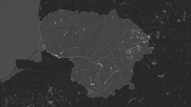 Litvanya, gölleri ve nehirleri olan çift seviyeli bir yükseklik haritasında vurgulandı
