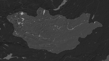 Moğolistan, gölleri ve nehirleri olan çift seviyeli bir yükseklik haritasında vurgulandı