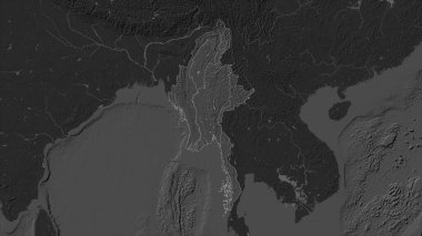 Myanmar, gölleri ve nehirleri olan çift seviyeli bir yükseklik haritasında vurgulandı