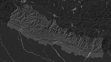 Nepal, gölleri ve nehirleri olan çift seviyeli bir yükseklik haritasında vurgulandı