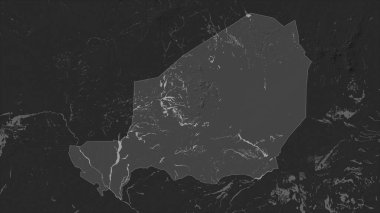 Nijer, gölleri ve nehirleri olan çift seviyeli bir yükseklik haritasında vurgulandı