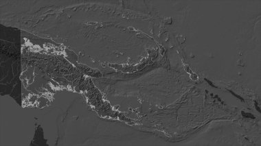 Papua Yeni Gine gölleri ve nehirleri olan çift seviyeli bir yükseklik haritasında vurgulandı