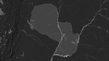 Paraguay, gölleri ve nehirleri olan çift seviyeli bir yükseklik haritasında vurgulandı