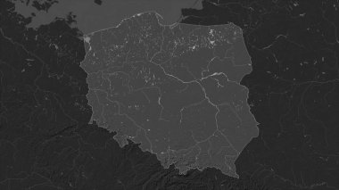 Polonya, gölleri ve nehirleri olan çift seviyeli bir yükseklik haritasına vurgulandı