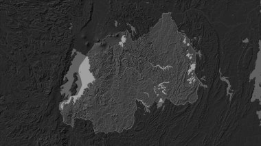 Rwanda, gölleri ve nehirleri olan çift seviyeli bir yükseklik haritasında vurgulandı