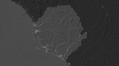 Sierra Leone gölleri ve nehirleri olan çift seviyeli bir yükseklik haritasında vurgulandı