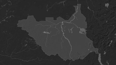 Güney Sudan, gölleri ve nehirleri olan çift seviyeli bir yükseklik haritasında vurgulandı