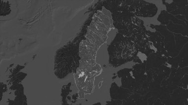 İsveç, gölleri ve nehirleri olan çift seviyeli bir yükseklik haritasında vurgulandı