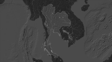 Tayland, gölleri ve nehirleri olan çift seviyeli bir yükseklik haritasına vurgulandı