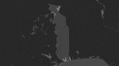 Togo gölleri ve nehirleri olan çift seviyeli bir yükseklik haritasında vurgulandı