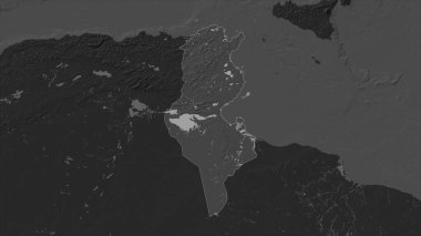 Tunus, gölleri ve nehirleri olan çift seviyeli bir yükseklik haritasında vurgulandı
