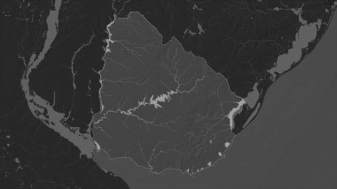 Uruguay, gölleri ve nehirleri olan çift seviyeli bir yükseklik haritasında vurgulandı