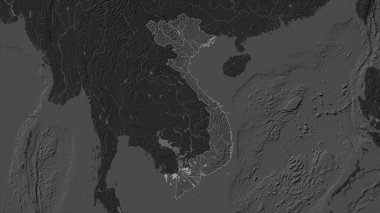 Vietnam, gölleri ve nehirleri olan çift seviyeli bir yükseklik haritasında vurgulandı