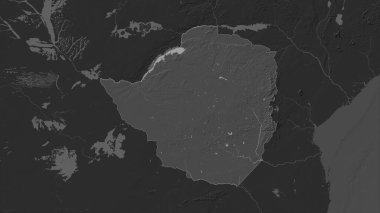 Zimbabwe gölleri ve nehirleri olan çift seviyeli bir yükseklik haritasında vurgulandı