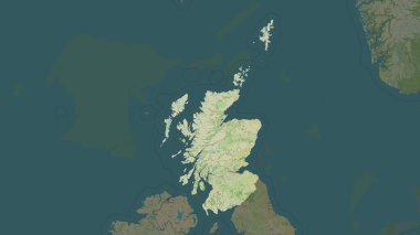 İskoçya - Büyük Britanya bir topoğrafi, OSM İnsani Stil haritasına vurgulandı