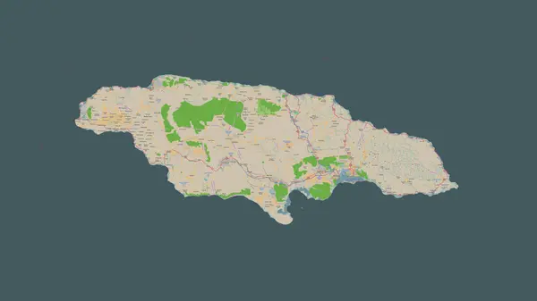 Jamaica Destaca Mapa Topográfico Estilo Osm Francia — Foto de Stock