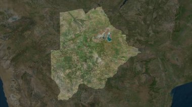 Botswana yüksek çözünürlüklü uydu haritasında vurgulandı