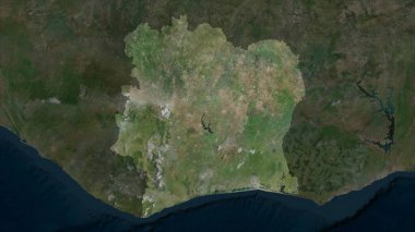 Yüksek çözünürlüklü uydu haritasında Fildişi Sahili vurgulandı