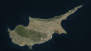 Kıbrıs Rum Kesimi yüksek çözünürlüklü uydu haritasında vurgulandı