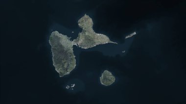 Yüksek çözünürlüklü uydu haritasında Guadeloupe vurgulandı