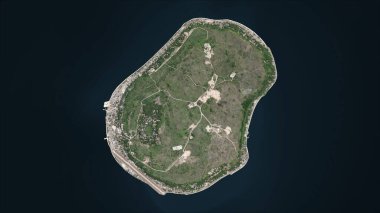 Yüksek çözünürlüklü uydu haritasında Nauru vurgulandı