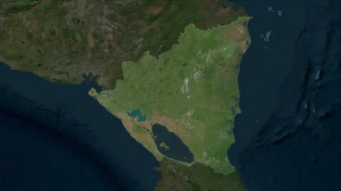 Yüksek çözünürlüklü uydu haritasında Nikaragua vurgulandı