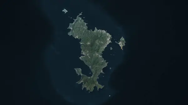 Stock image Mayotte highlighted on a high resolution satellite map