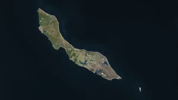 Curacao Highlighted High Resolution Satellite Map Royalty Free Stock Images