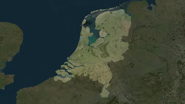Países Baixos Destacado Mapa Satélite Alta Resolução Fotografia De Stock