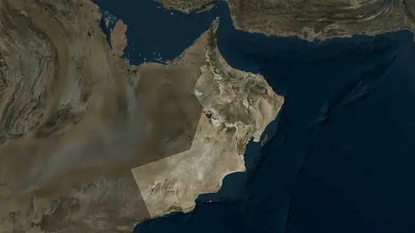 Omã Destacou Mapa Satélite Alta Resolução Imagem De Stock