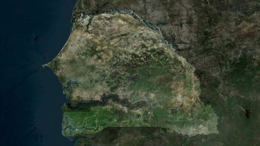 Senegal yüksek çözünürlüklü uydu haritasına vurgulandı