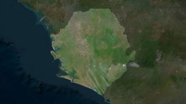 Sierra Leone yüksek çözünürlüklü uydu haritasında vurgulandı