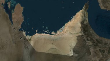 Birleşik Arap Emirlikleri yüksek çözünürlüklü uydu haritasına vurgulandı