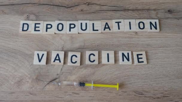 阴谋论人口减少疫苗的想法 人口控制概念 — 图库视频影像