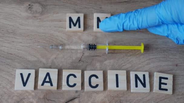 Conceito Vacina Mmr Que Protege Contra Sarampo Papeira Rubéola Varicela — Vídeo de Stock