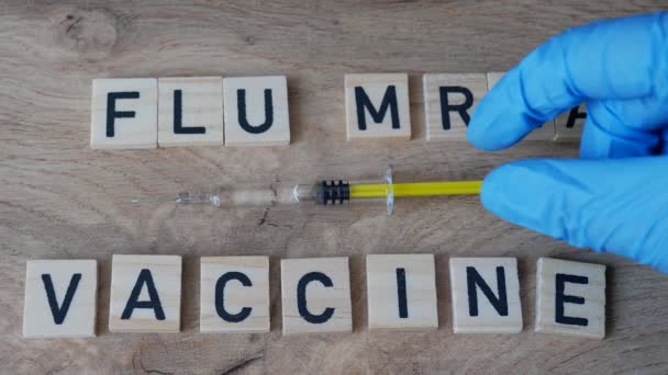Nuovo Concetto Vaccinazione Mrna Influenzale Concetto Influenza Stagionale — Video Stock