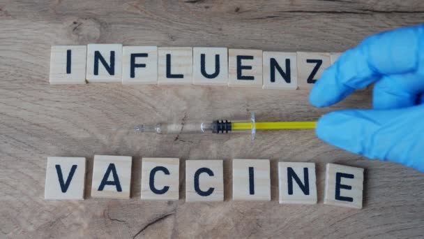 Influenza Estacional Concepto Vacunación Contra Gripe — Vídeo de stock