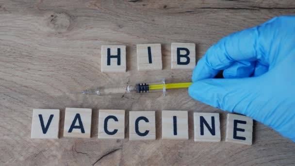 B型流感嗜血杆菌疫苗 Haemophilus Influenzae Type 又称Hib疫苗 是一种用于预防B型流感嗜血杆菌感染的疫苗 — 图库视频影像