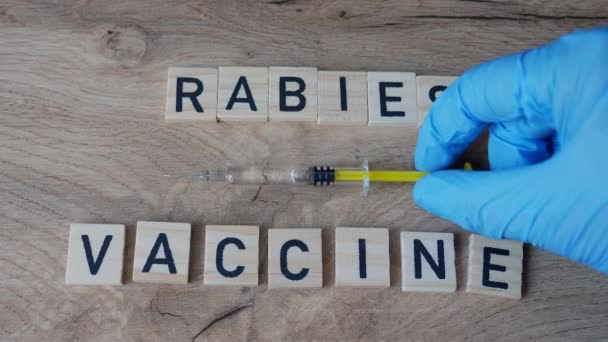 Concetto Vaccinazione Antirabbica Rabbia Una Malattia Virale Che Causa Encefalite — Video Stock