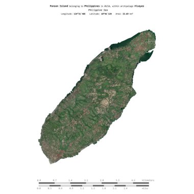 Filipinler 'deki Ponson Adası, 6 Nisan 2020' de çekilmiş uydu görüntüsüyle izole edilmiştir.