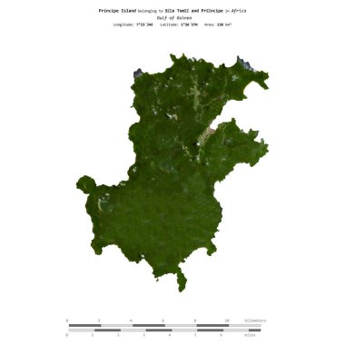 Gine Körfezi 'ndeki Principe Adası, Sao Tome ve Principe' ye ait, 24 Mart 2024 'te çekilmiş bir uydu görüntüsüyle izole edilmiştir.