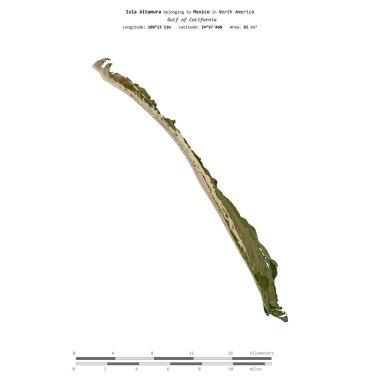 Meksika Körfezi 'ndeki Altamura Adası, 13 Ocak 2024' te çekilmiş bir uydu görüntüsüyle izole edilmiştir.