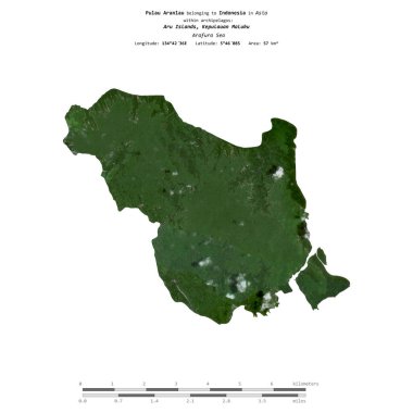 Endonezya 'ya ait Arafura Denizi' ndeki Pulau Aranlau, 19 Ekim 2017 'de çekilmiş bir uydu görüntüsüyle izole edilmiştir.