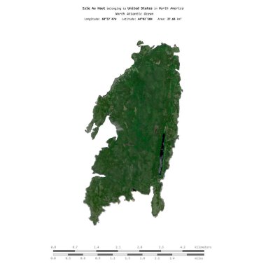 Amerika Birleşik Devletleri 'ne ait Kuzey Atlantik Okyanusu' ndaki Au Haut Adası 29 Haziran 2018 'de çekilmiş bir uydu görüntüsüyle izole edilmiştir.
