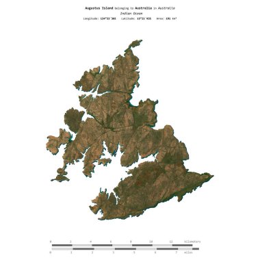 Avustralya 'ya ait Hint Okyanusu' ndaki Augustus Adası 10 Mayıs 2021 'de çekilmiş uydu görüntüsüyle izole edilmiştir.